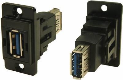 Actual product image Rs Pro USB connector 3.0 A A, 2-port socket/socket, panel-mounted
