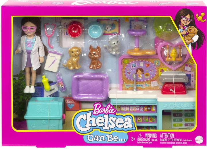 Immagine prodotto Barbie Chelsea Can be: Chelsea Tierklinik Spielset mit Tierchen & Zubehör