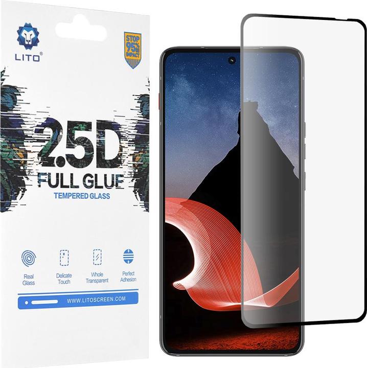 Actual product image Lito - 2.5D FullGlue Glass - Motorola ThinkPhone - Black (1 Piece, Motorola ThinkPhone)