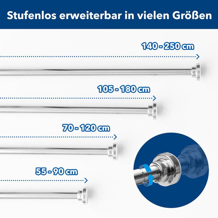 Produktbild Karat TeleskopDuschvorhangstange105180 cm