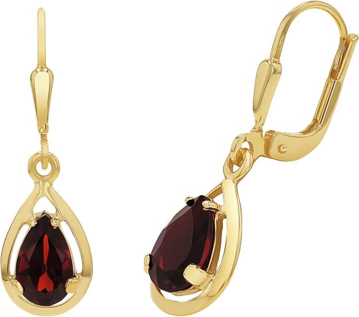 zz_ArchivedByPCD_Amor Schmuck_zu_Amor Amor Ohrschmuck für Damen, Gold 375, Granat (9 ct, Gold 375)