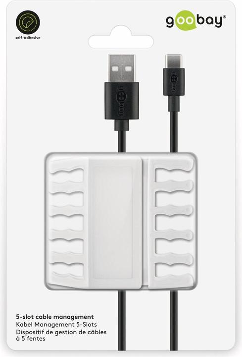 Productafbeelding Goobay 70431 Kabel Organiser Tafel/Bank Snoerhouder Wit 2 stuk(s)