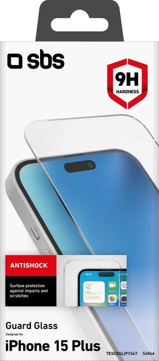 Actual product image SBS Guard Glass screen protector for iPhone 15 Plus (1 Piece, Apple iPhone 15 Plus)