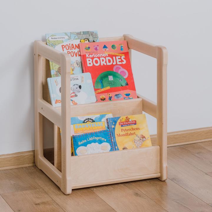 Produktbild Montessori XXL SET Tisch+2 Schubladen+Stuhl+Spiegel+Gestell- Natur ® Kindermöbel (Kindersitzgruppe)