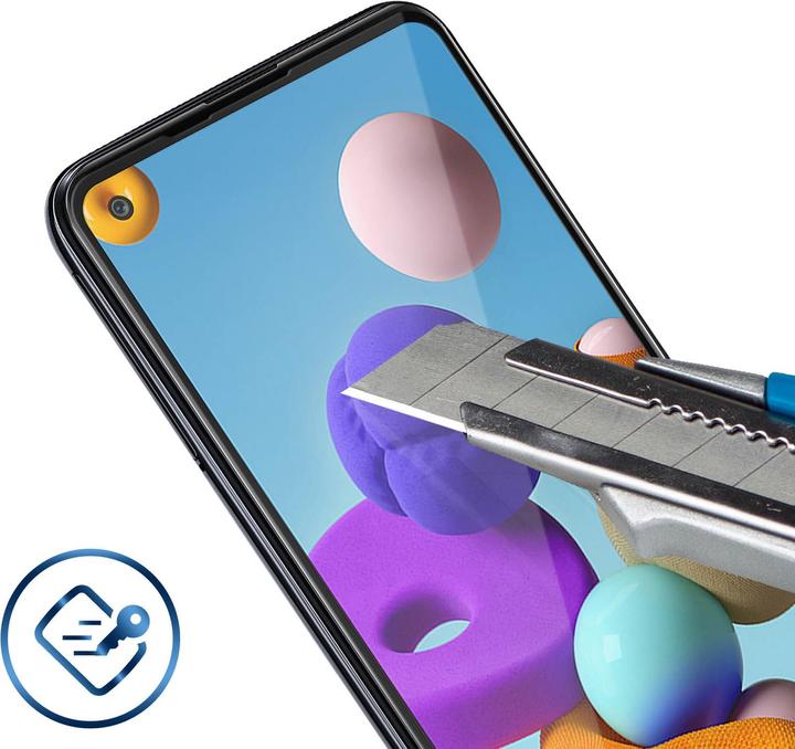 Actual product image Avizar bulletproof glass, glass protective film, protective glass (1 Piece, Samsung Galaxy A21s)