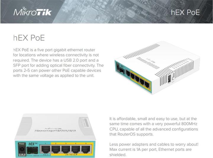 Actual product image MikroTik RB960PGS: 5 Port PoE+ Router