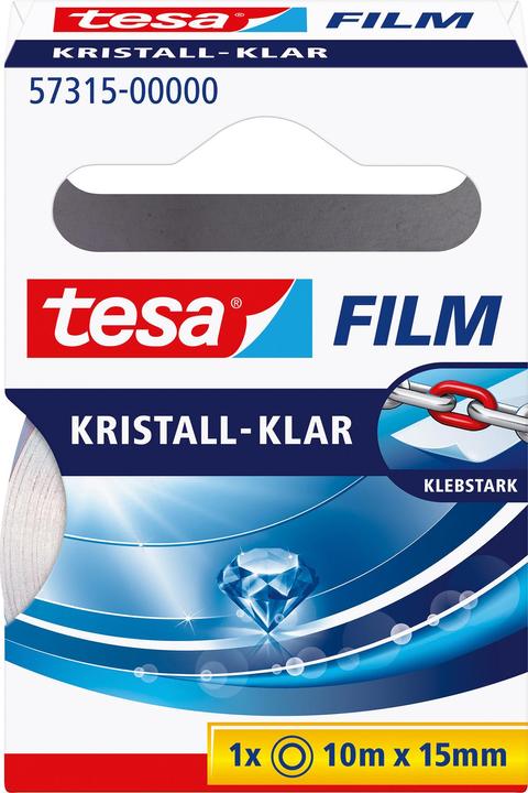 Actual product image tesa 1x tesafilm KRISTALL-KLAR, hochtransparent, alterungsbeständig, mit starker Haftung (15 mm)