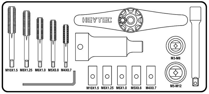 Image du produit HEYTEC Jeu de tarauds 16 pcs.