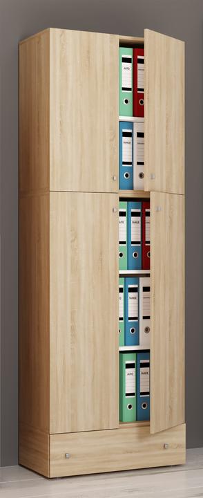 Produktbild VCM Büroschrank Aktenschrank Lona 5-fach Schublade Drehtüren (70 x 39 x 200 cm)