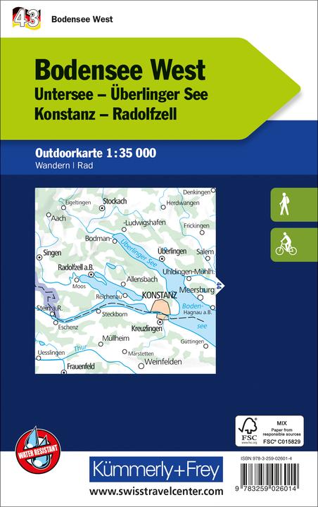 Produktbild Bodensee West Nr. 43 Outdoorkarte Deutschland 1:35 000
