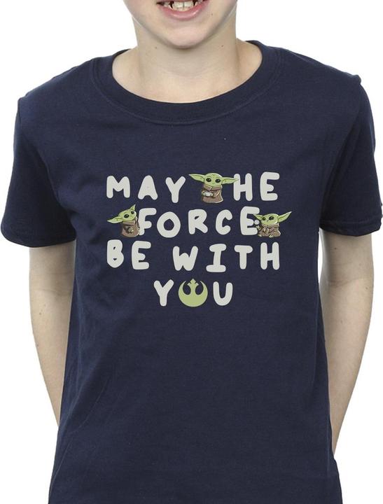 Immagine prodotto Star Wars The Mandalorian Grogu May The Force Be With You Maglietta Ragazzi (128)