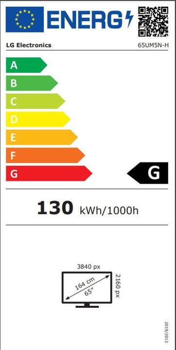 Energie-Label LG 65UM5N-H (3840 x 2160 Pixel, 65")