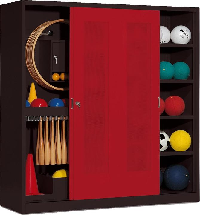 Actual product image C+P Sports equipment locker (HxWxD: 195x190x60 cm, with perforated sliding doors, type 5)
