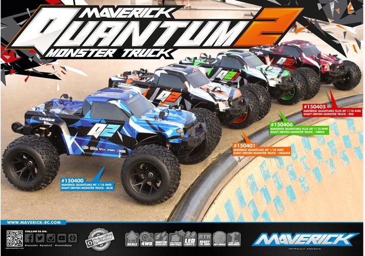 Actual product image Maverick Quantum2 MT 1/10th Monster Truck - Orange (ARR Almost Ready to Run)