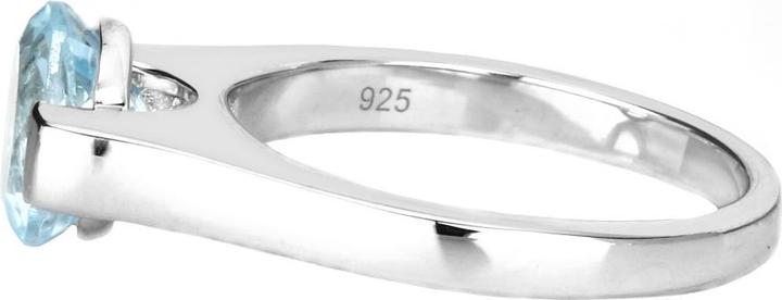 Immagine prodotto Xen Anello con topazio blu solitario in argento 925 placcato in rodio (54, 925 Argento)