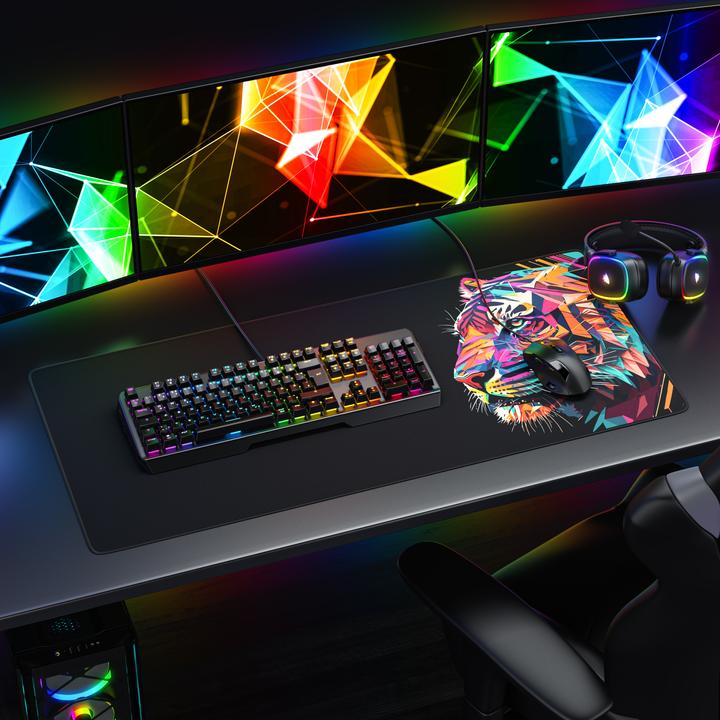 Actual product image Titanwolf Gaming Mouse Pad, 900 x 400mm XXL Speed Gaming Mouse Mat, Mousepad Extra Large Surface, Colour Tiger (XXL)