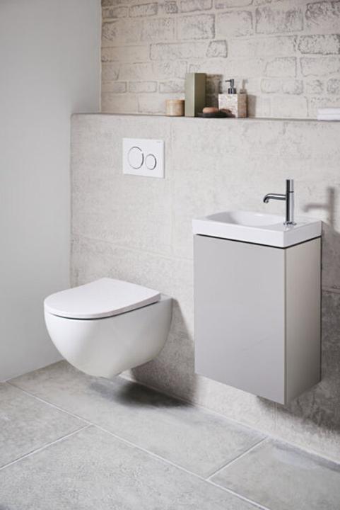 Actual product image Geberit Acanto hand wash basin vanity unit 500607, 396x534x246mm (39.5 x 24.5 x 53.5 cm)