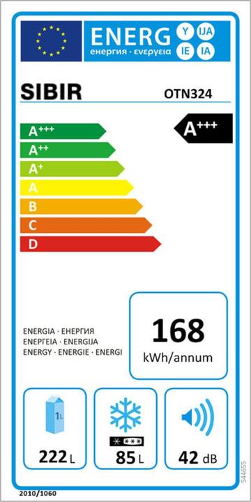 Energie-Label Sibir Oldtimer OTN 324 CH (313 l)