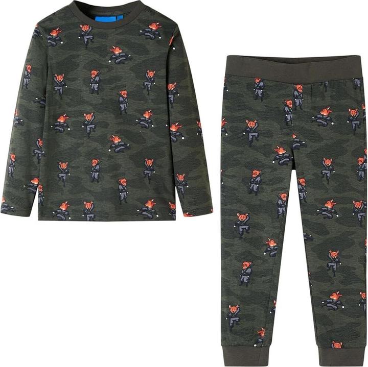 Produktbild VidaXL Kinderpyjama mit Langen Ärmeln Khaki 140,Material: 100 (140)