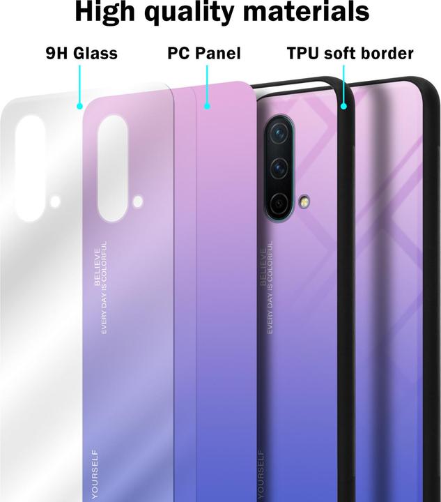 Productafbeelding Cadorabo TPU 2 Kleuren Glazen Hoesje (OnePlus Noord-CE 5G)