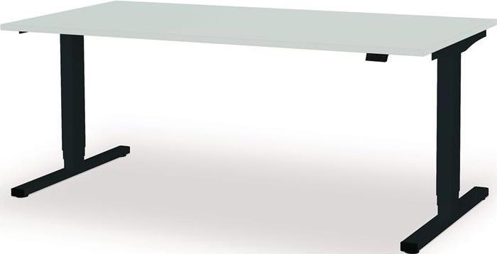 Mauser Steh-/Sitzarbeitsplatz levero H650-1250xB1800xT800mm anthrazitgrau, RAL 7016/lichtgrau elektrisch...