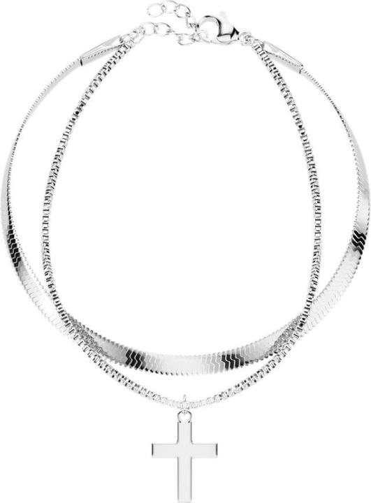 Star Piercing Kette silber Schlange und Box mit Anhänger Kreuz (Chirurgenstahl 316L)