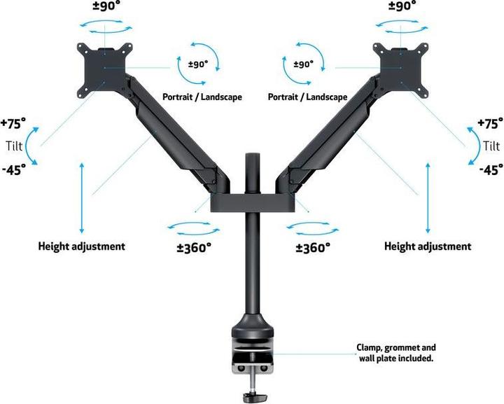 Immagine prodotto Multibrackets MB Braccio di sollevamento a gas HD (Tavolo, 32")