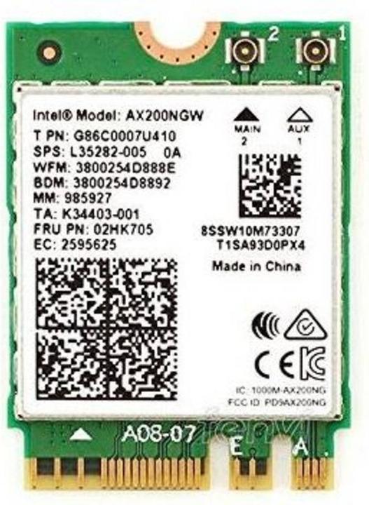 Image du produit Intel Wi-Fi 6 AX200 non vPro (M.2 Clé A, M.2 Touche E)