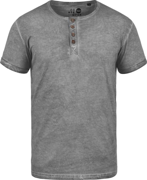Immagine prodotto Solid Tihn T-Shirt A Maniche Corte Maglietta Da Uomo Con Collo Grandad In Cotone 100% (S)
