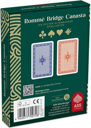 Produktbild Cartamundi Romme/Canasta/Bridge 2x55 Karten in Stülpschachtel (Deutsch)