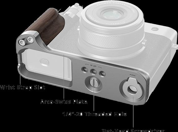 Actual product image SmallRig L-Winkel mit Holzgriff für FUJIFILM GFX100RF Silber (Grip)