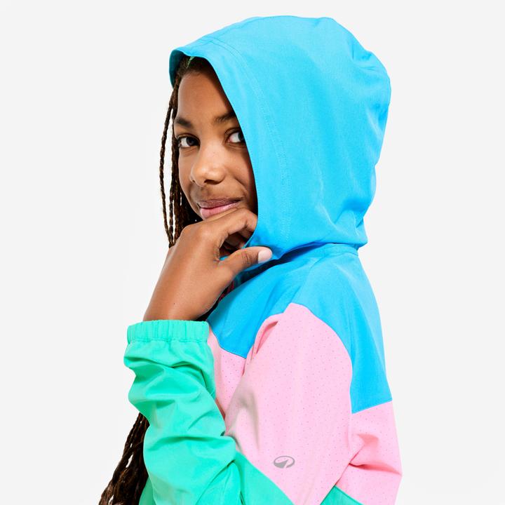 Produktbild Domyos Trainingsjacke Kinder leicht atmungsaktiv - rosa/blau