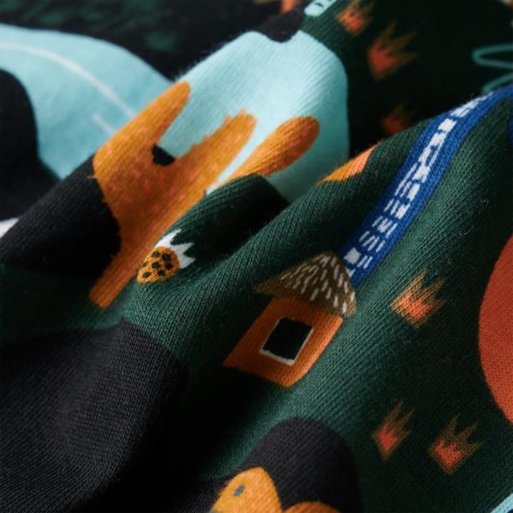Produktbild VidaXL Kinderpyjama mit Langen Ärmeln Dunkelgrün 128,Material (128)