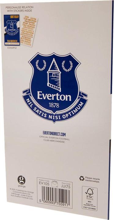 Immagine prodotto Everton FC Carte d'anniversaire personnalisée con autocollanti (1 pz.)