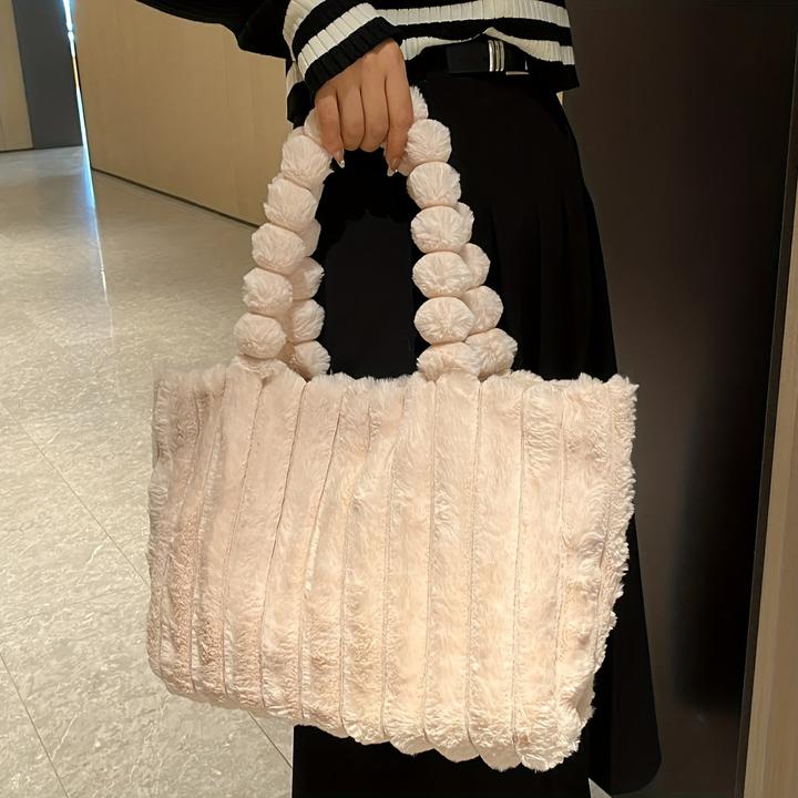 Immagine prodotto Only-Bags.Store Borsa tote in felpa, borsa a tracolla leggera e capiente, borsa versatile in tinta unita per i