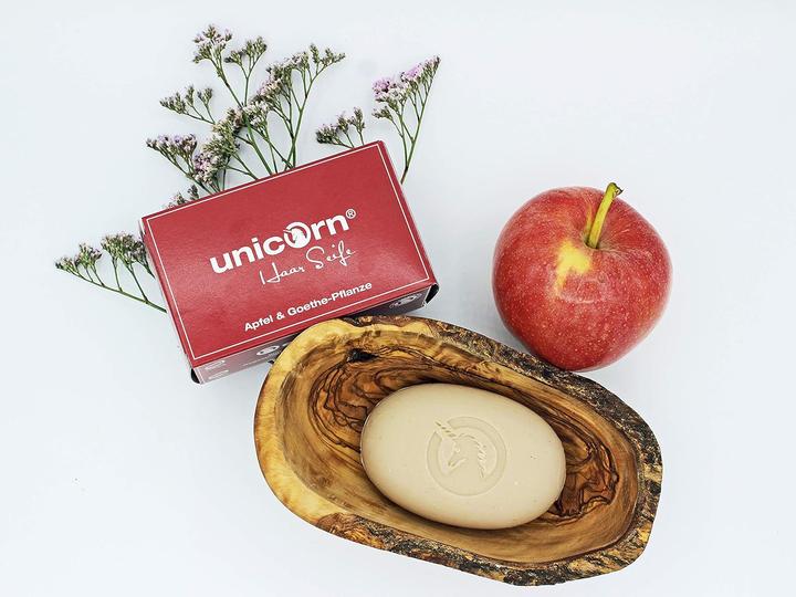 Produktbild Unicorn Haarseife Apfel & Goethe-Pflanze 100 g (Festes Shampoo)