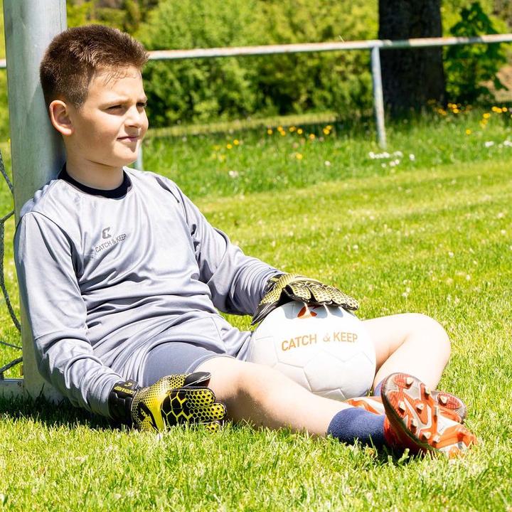 Produktbild Catch & Keep Fussballhandschuhe Kralle Junior Pro 3.0 Gr. 7 Gelb Torwart Keeper Goalie Handschuhe (7)