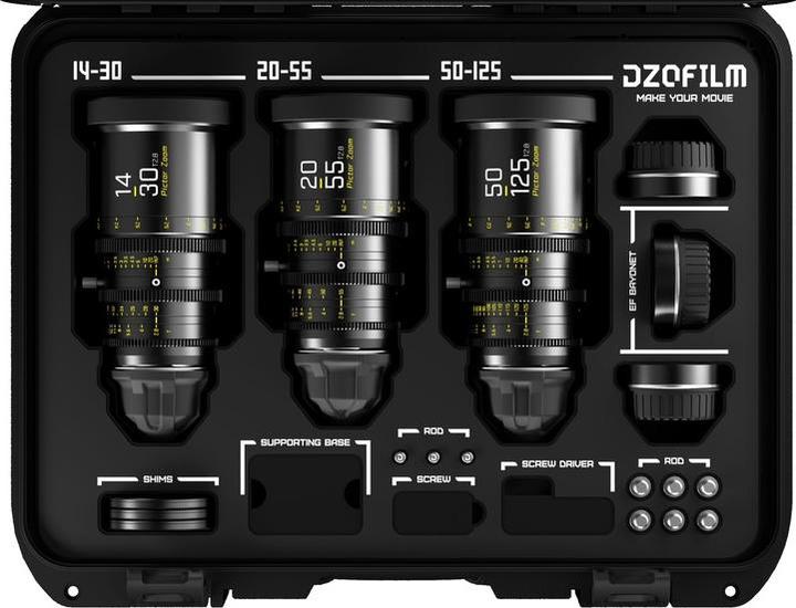 Immagine prodotto Dzofilm Pictor Zoom Kit di 3 obiettivi (14-30/20-55/50-125 T2.8) (Arriva PL, APS-C / DX)