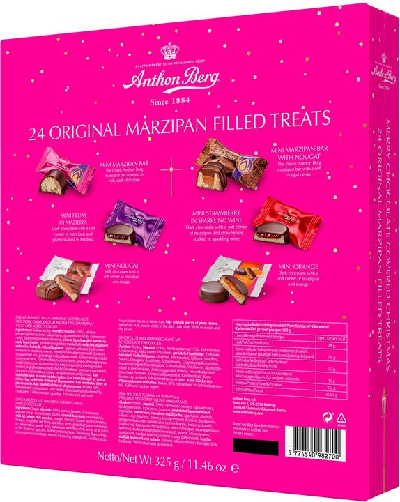 Actual product image Anthon Berg Advent Calendar Alcoholic Marzipan Specialities 325 g