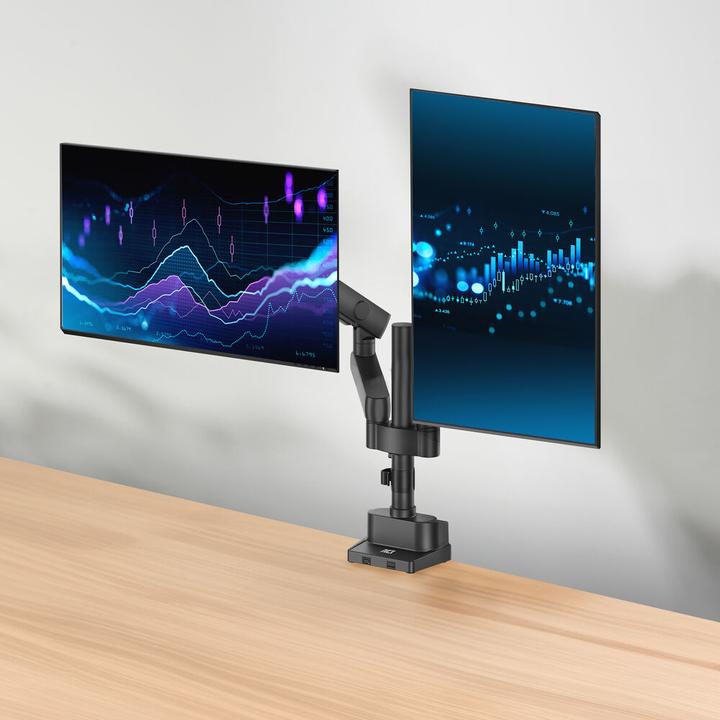 Actual product image Dual monitor arm office solid pro, with mechanical spring (Table, 35")
