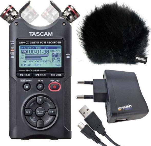 Produktbild Tascam DR-40X Audio-Recorder mit Zubehör-Set (Handheld)