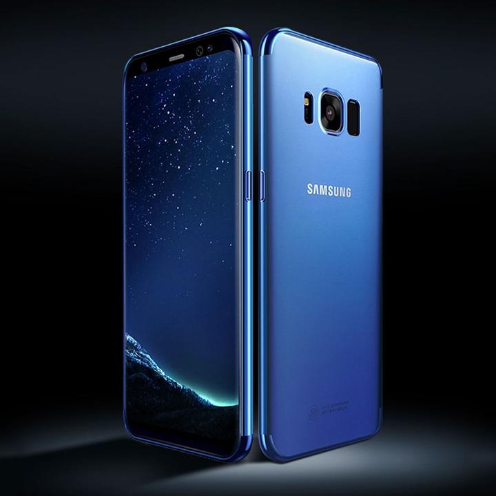 Produktbild König Design Handy Hülle Schutz Case für Samsung Galaxy S8 Durchsichtig Transparent Blau Neu (Samsung Galaxy S8+)