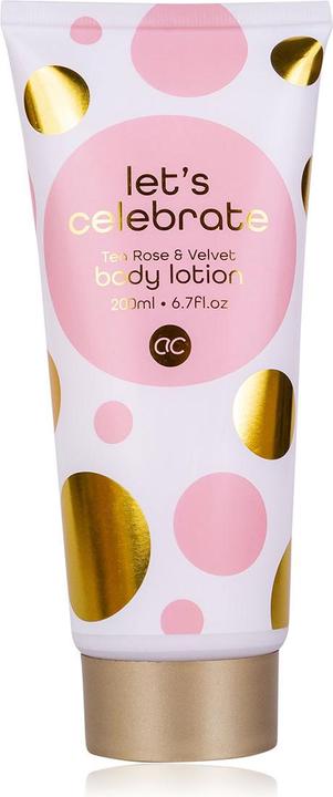 Actual product image Accentra Body lotion LET'S CELEBRATE in tube, 200ml, fragrance: Tea Rose & Velvet, colour: pink/white/gold (Body cream, Body lotion, 200 ml)