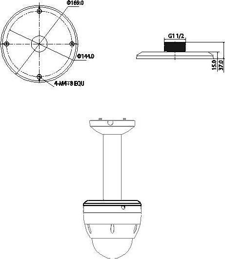 Actual product image Dahua PFA102 surveillance camera accessories mounting (Mounting kit)
