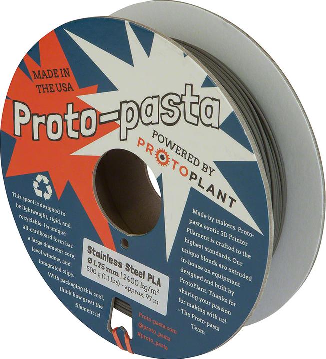 Proto-pasta Filamento in acciaio inossidabile (Metallo, 1.75 mm, 500 g, Argento)