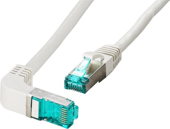 Produktbild EFB Elektronik RJ45 Patchkabel S/FTP, Cat.6A, LSZH, einseitig 90° gewinkelt, 0,5m, grau (MK6001W.0,5G) (S/FTP, CAT6a, 0.50 m)