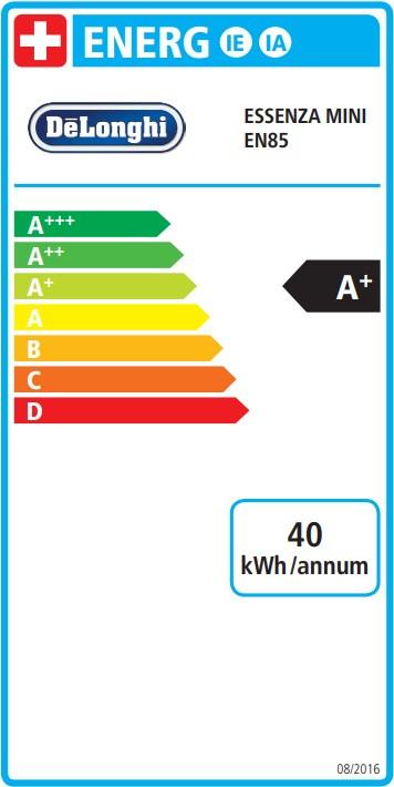 Label énergétique De'Longhi Essenza Mini (NESPRESSO Original)