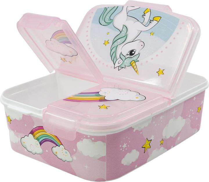 Produktbild Stor Einhorn Rainbow - Lunchbox mit Fächern