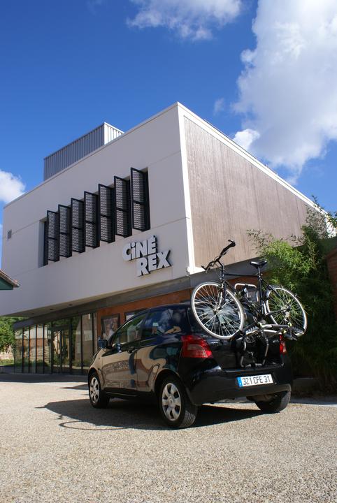 Actual product image BuzzRack Pilot bike carrier with collision protection for 2 bikes