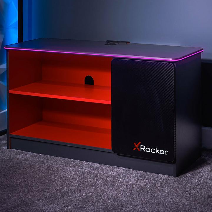 Image du produit X Rocker Carbon-Tek Gaming TV Board avec éclairage LED - gris/rouge